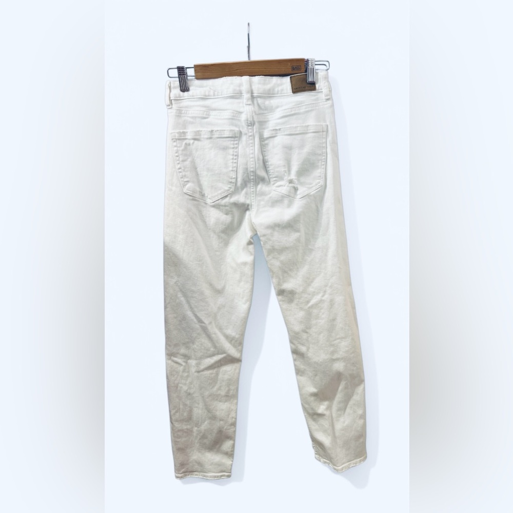 American Eagle outfitters White Ripped  & distressed Stretch Mom Straight Jeans - Picture 13 of 15